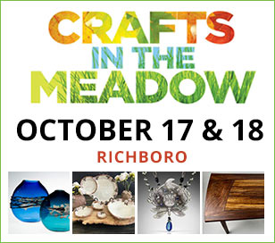 The Crafts in the Meadow Fall Invitational Craft Show is a fine art and craft event showcasing excellence in craftsmanship, alongside a festive weekend of live music, performing arts, and refreshments. Over 130 fine artisans will be featured, with demonstrations, live music, great food, and plenty of fun for kids too!