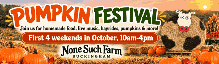 Join us for our 2026 Pumpkin Festival weekends in October! We'll have delicious homemade food, live music, hayrides, pumpkin picking, and fun for your entire family. FREE ENTRY! FREE PARKING! First 4 Weekends in October from 10 am to 4 pm (weather permitting). Field is closed on weekdays. Leashed dogs welcome.